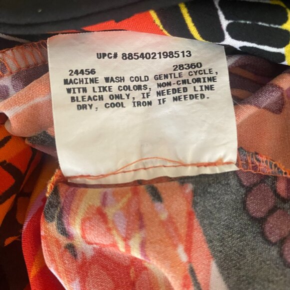 AB Studio Colorful Tropical Boho Tribal Y2K Sleeveless Stretch Blouse Shirt M - Picture 5 of 10